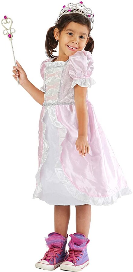 Melissa & Doug Princess Role Play Costume Set (3 pcs)- Pink Gown, Tiara, Wand