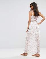 Thumbnail for your product : boohoo Ruched Cami Strap Floral Print Maxi Dress