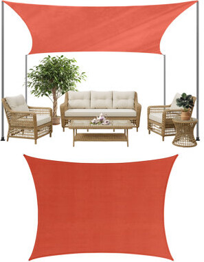 Pure Garden Sun Shade Canopy - 10x13ft Curved Rectangle Sun Shade Sail with UV Protection - Sun Shades Outdoor Patio or Pool Canopy - Sunshades for Patio, Yard, D