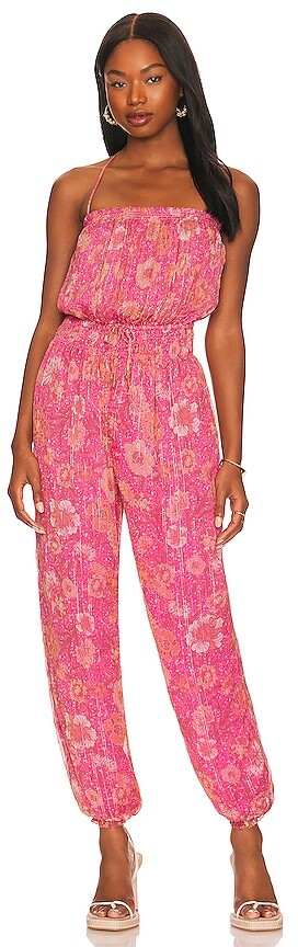 Womens Jumpsuits and rompers Tularosa Jumpsuits and rompers Tularosa Synthetic Corinne Jumpsuit in Pink Red 