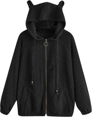zip up fuzzy hoodie