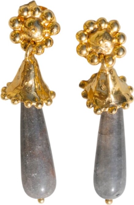 Raxada Gold Coal Drop Earrings