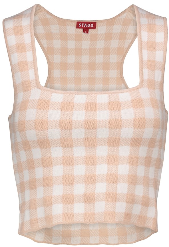 STAUD Trail gingham crop top - ShopStyle