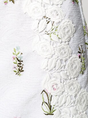 Giambattista Valli Floral Embroidered Silk Shift Dress