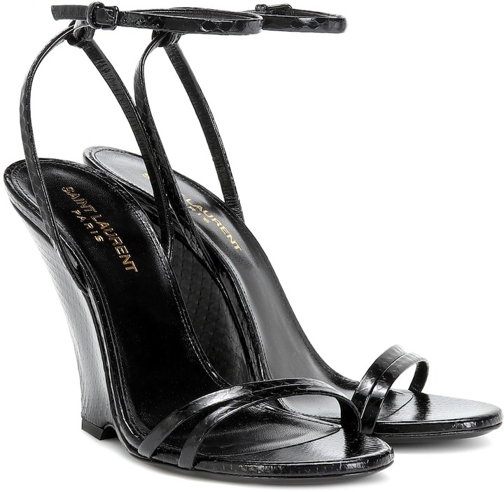 black snakeskin sandals