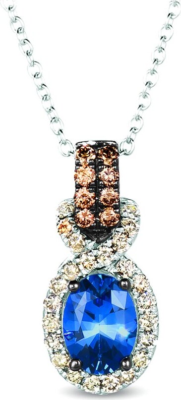 LeVian Sapphire 14K 1.00 Ct. Tw. Diamond & Sapphire Pendant