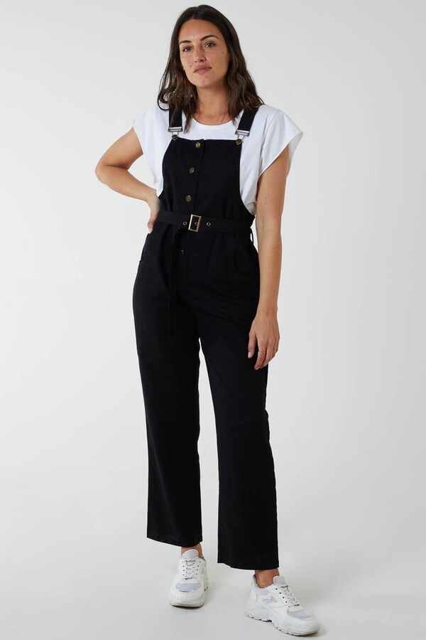 Blue Vanilla Button Down Dungarees - ShopStyle Jumpsuits & Rompers