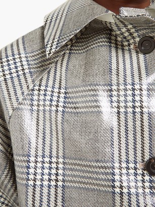 Kassl Editions Checked Lacquered Single-breasted Coat - Grey Multi