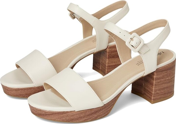 LifeStride Rhythmn Women's Sandals Cream Beige : 6 W (C) Synthetic