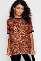 Thumbnail for your product : boohoo Leopard Print Ringer T-Shirt