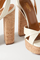 Thumbnail for your product : Aquazzura Sundance 140 Vegan Leather Platform Sandals - Off-white