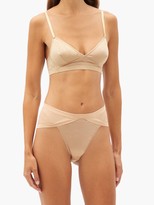 Thumbnail for your product : ROSSELL ENGLAND High-rise Silk-blend Briefs - Beige