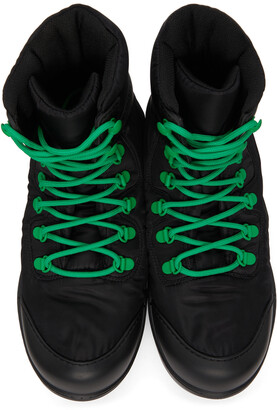 Bottega Veneta Black & Green Puddle Bomber Boots