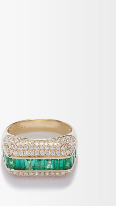 Rainbow K Empress Diamond, Emerald 18kt Gold Ring ShopStyle
