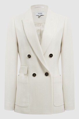 Reiss Petite Tailored Double Breasted Twill Blazer