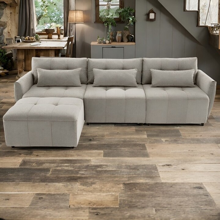 Igeman 113 3 Inch Convertible Sectional 3 Seat Sofa L Shaped Couch