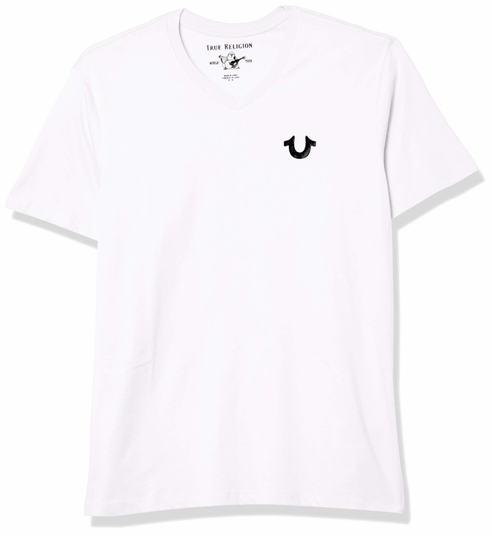 all white true religion shirt