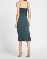 Thumbnail for your product : Express Satin Ruched Front Slip Dress