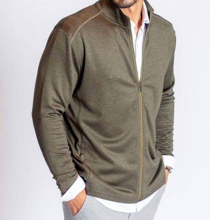 Buki Destination Collection Full Zip Tech Jacket In Olive