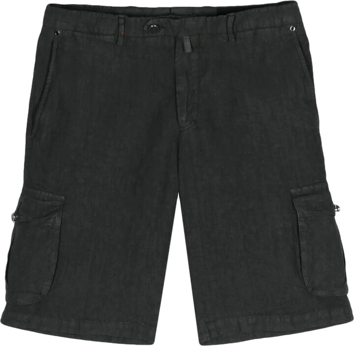 Kiton Linen Chambray Cargo Shorts