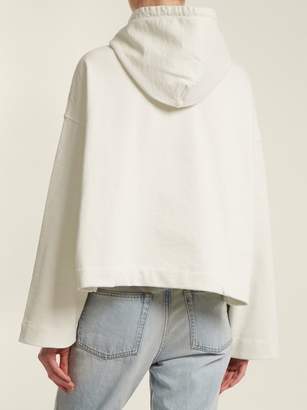 Acne Studios Hooded Logo Print Cotton Jersey Sweater - Womens - White