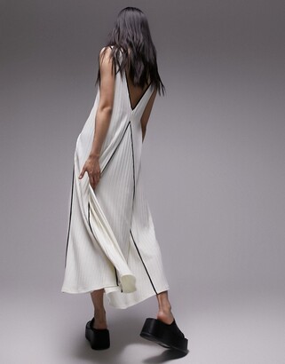 interval skrig Balehval Topshop jersey rib maxi chuck on dress in ivory with black contrast -  ShopStyle
