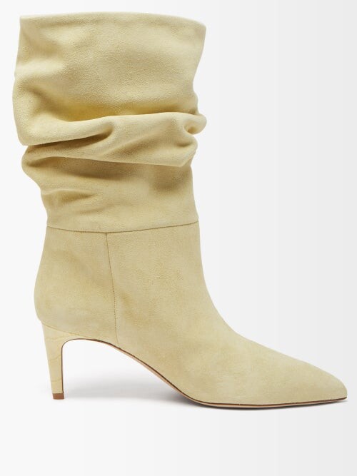 yellow suede booties