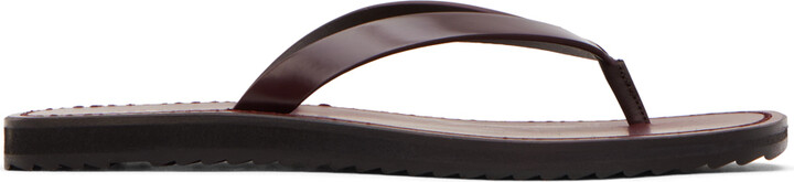 The Row Burgundy City Sandals