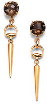 Thumbnail for your product : Gucci Horsebit Smoky Quartz & 18K Yellow Gold Spike Drop Earrings