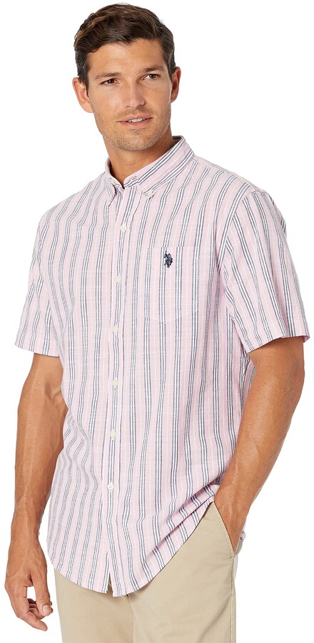 Polo Assn U.S Mens Short Sleeve Classic Fit Plaid Shirt 