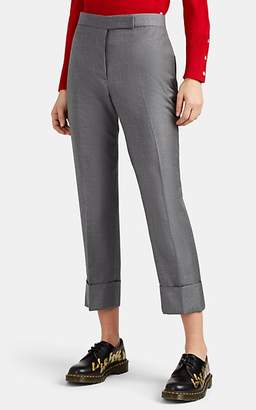 Thom Browne Women's Wool Cuffed Trousers - Gray