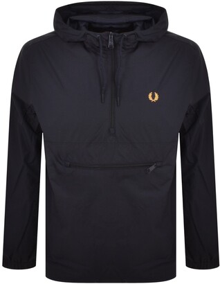 Fred Perry Half Zip Hooded Cagoule Jacket Navy - ShopStyle