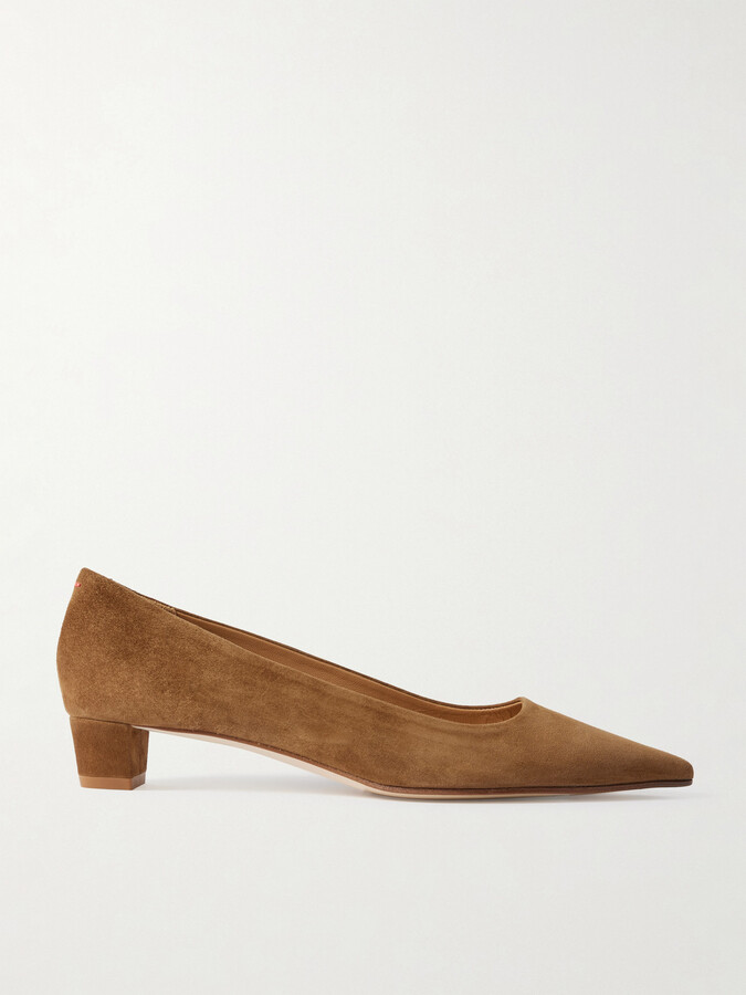 AEYDĒ Judi Suede Pumps - Brown