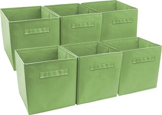 Sorbus Green Foldable Storage Cube Basket Bin - Pack of 6