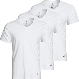 AtmosWear Men's Undershirt | V Neck Undershirts for Men | Breathable Sweat  Proof Shirt | Quality Nylon Blend - White - XL - ShopStyle T-shirts