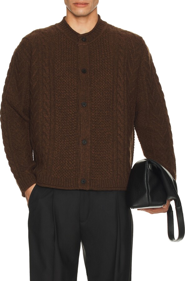 LE 17 SEPTEMBRE Le17Septembre Twisted Round Neck Cardigan in Brown