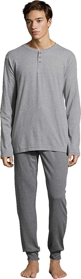 Hanes Men's 1901 Henley and Jogger Pant Lounge Set