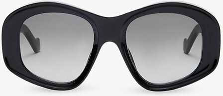 Loewe Womens Black Pentagon Beveled Acetate Sunglasses 1 Size