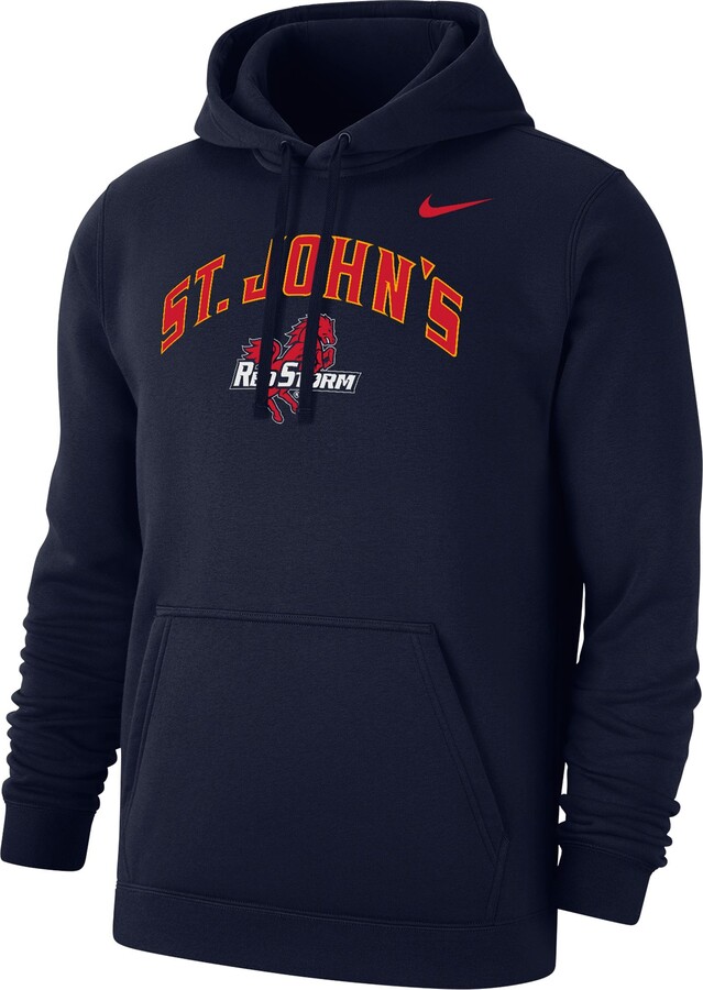 Nike Men's St. John's Red Storm Navy Logo Club Fleece Hoodie, Small, Blue