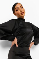 Thumbnail for your product : boohoo High Neck Balloon Sleeve Midi Dress