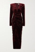 Ruched Stretch-velvet Maxi Dress - Re 