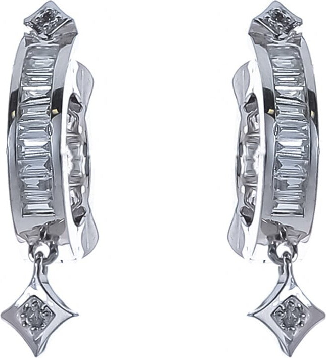 Loree Rodkin Tiny Baguette Hoop Earrrings