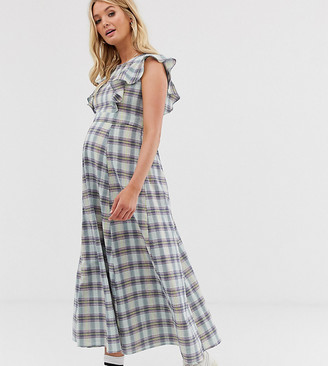 Glamorous Bloom maxi dress with full skirt in check