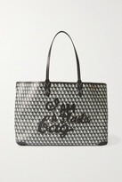 Thumbnail for your product : Anya Hindmarch + Net Sustain I Am A Plastic Bag Large Leather-trimmed Printed Coated-canvas Tote - Gray