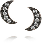 Thumbnail for your product : Diane Kordas Moon 18-karat rose gold diamond stud earrings