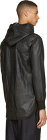 Thumbnail for your product : Miharayasuhiro Black Leather Drop-Tail Hoodie