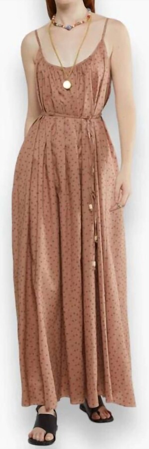 Ottod'ame Long Cotton Sundress In Phard