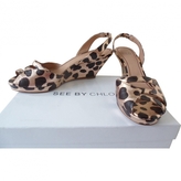 Thumbnail for your product : See by Chloe Leopard print Leather Sandals
