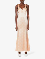Thumbnail for your product : Alessandra Rich Polka-dot silk maxi dress