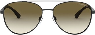 Emporio Armani 58mm Gradient Aviator Sunglasses